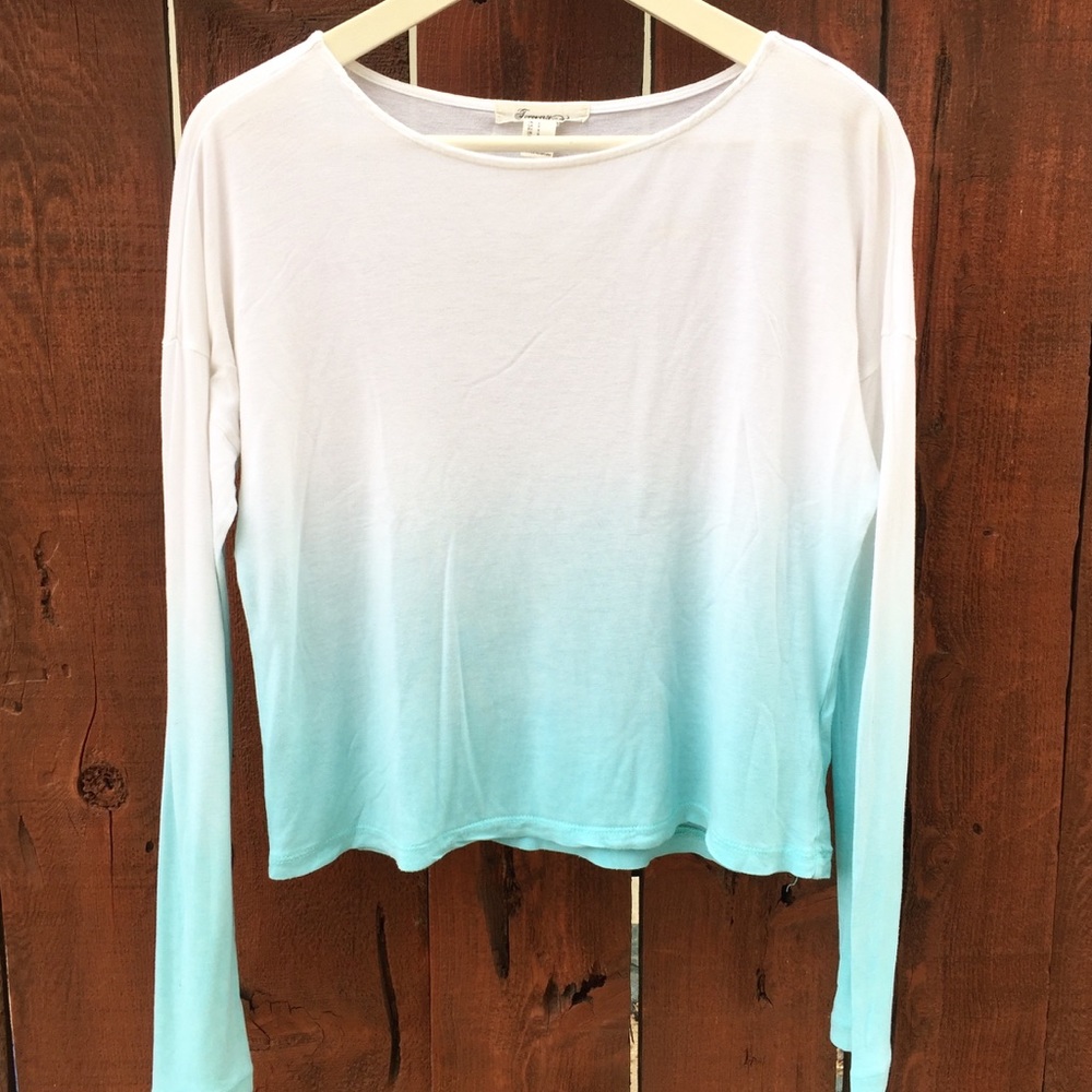 ❌SOLD❌ F21 Teal Ombré Long Sleeved Shirt